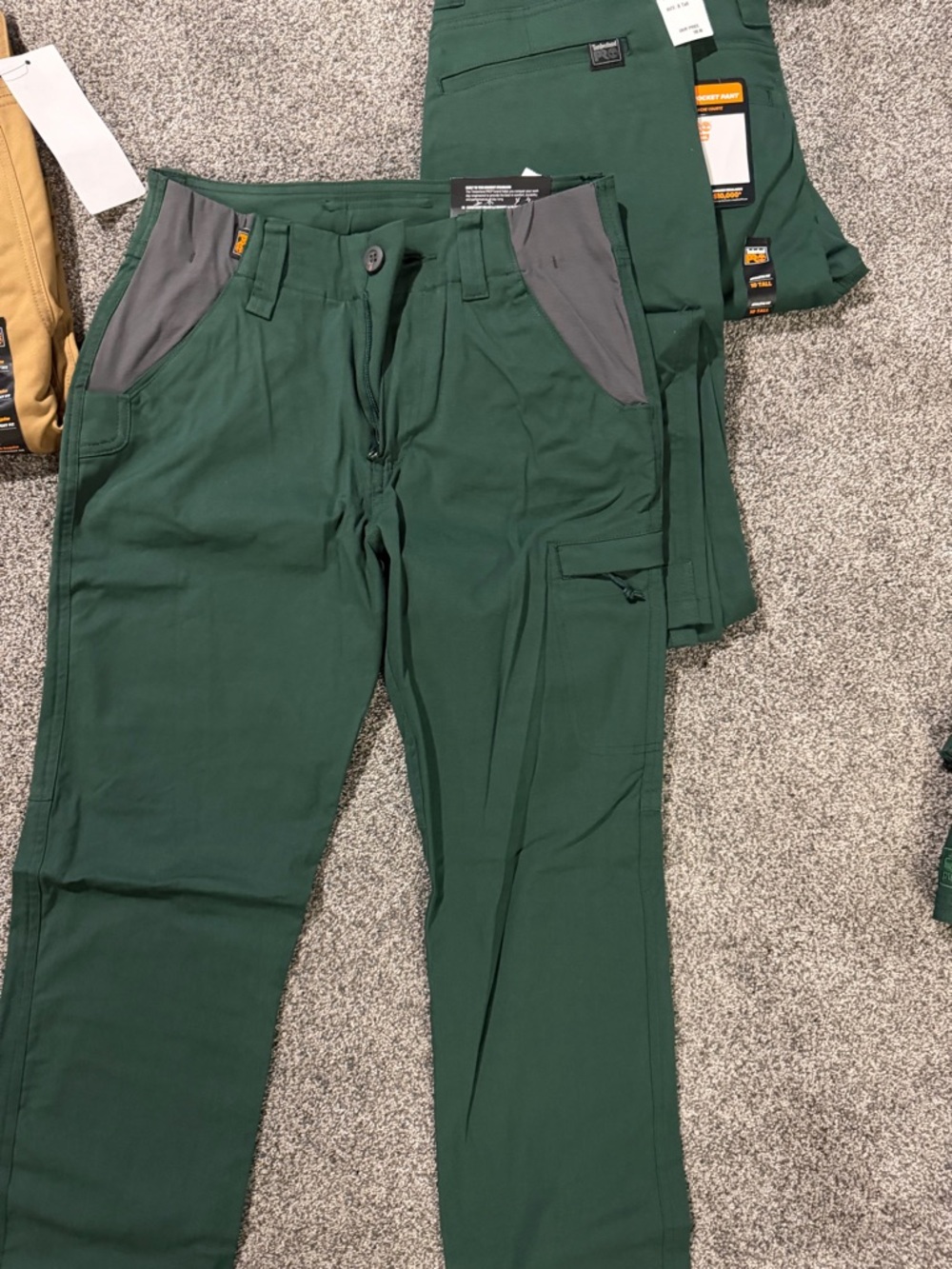 Timberland PRO Green khaki athletic Pants with Gray Pocket Accents